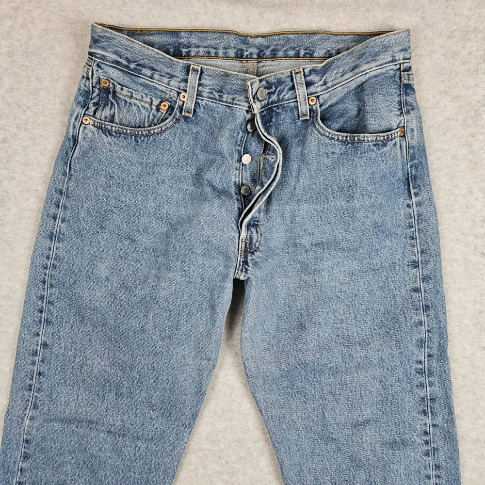 Vintage Levi's Mens 34x32 Blue Jeans 501 Straight Leg Button Fly Denim (06/2000)